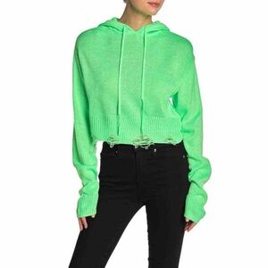 Wild Honey Bright Green Knit Hoodie New 🆕 great for saint Patrick day 💚🍏